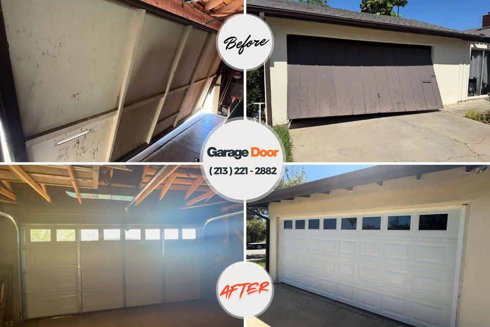 Before and after: garage door repair Custer, SD